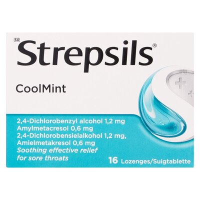 Strepsils Cool Mint Lozenges 16 Pack