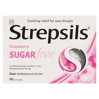 Strepsils Lozenges Strawberry 16 Pack