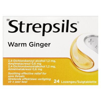 Strepsils Lozenges Warm Ginger 24 Pack