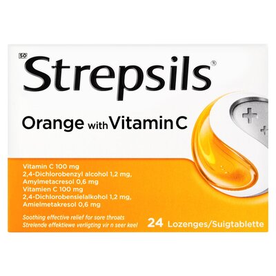 Strepsils Orange Vitamin C Lozenges 24 Pack